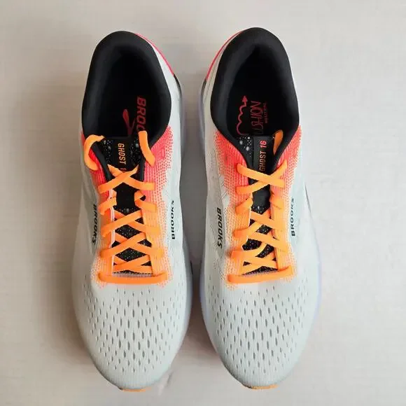 Brooks Ghost 16 Mens Size 13 Road Running Shoes Sneakers White Illusion Coral